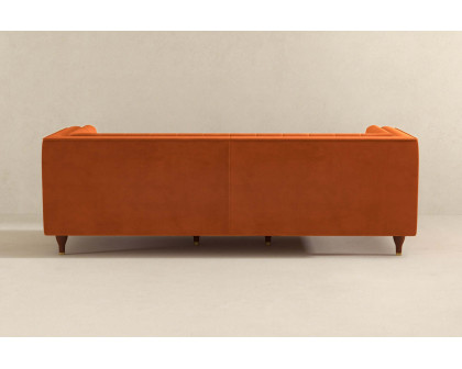 Ashcroft Evelyn Mid-Century Modern Velvet Luxury Chesterfield Sofa - Burnt Orange