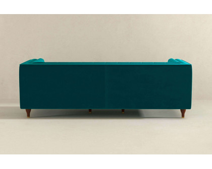 Ashcroft Evelyn Mid-Century ModernVelvet Luxury Chesterfield Sofa - Teal