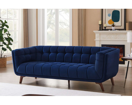 Ashcroft Addison Large Velvet Sofa - Navy Blue