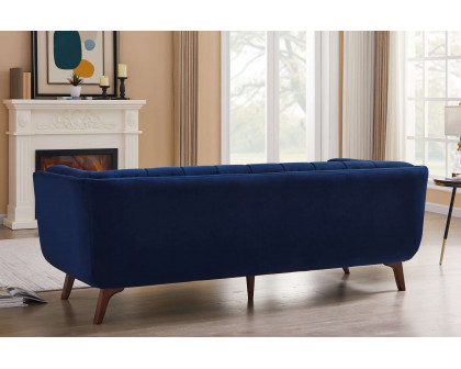 Ashcroft Addison Large Velvet Sofa - Navy Blue