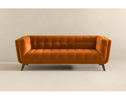 Ashcroft Addison Large Velvet Sofa - Burnt Orange