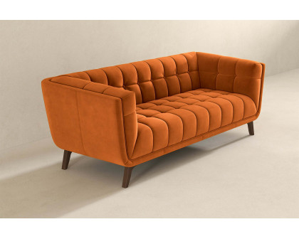 Ashcroft Addison Large Velvet Sofa - Burnt Orange