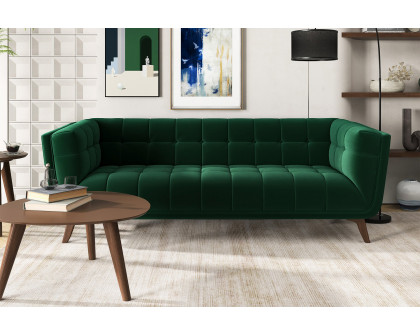 Ashcroft Addison Large Velvet Sofa - Green