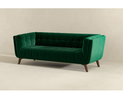 Ashcroft Addison Large Velvet Sofa - Green