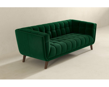 Ashcroft Addison Large Velvet Sofa - Green