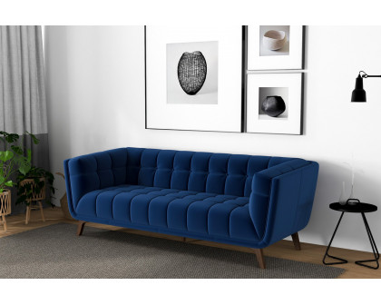 Ashcroft Addison Large Boucle Sofa - Dark Blue