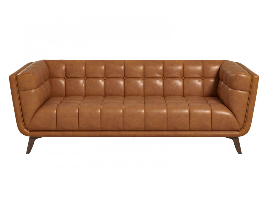 Ashcroft Addison Large Leather Sofa - Brown