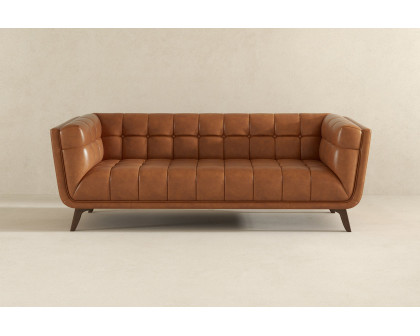 Ashcroft Addison Large Leather Sofa - Brown