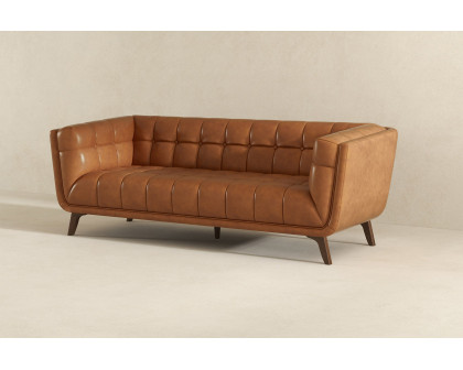 Ashcroft Addison Large Leather Sofa - Brown