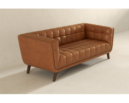 Ashcroft Addison Large Leather Sofa - Brown