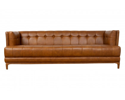 Ashcroft - Mara Tufted Leather Sofa in Cognac