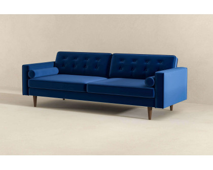 Ashcroft Casey Mid-Century Modern Velvet Sofa - Blue