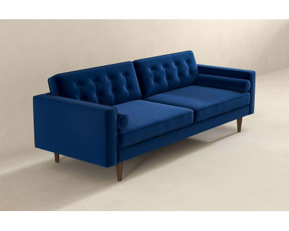 Ashcroft Casey Mid-Century Modern Velvet Sofa - Blue