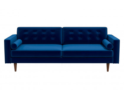 Ashcroft Casey Mid-Century Modern Velvet Sofa - Blue