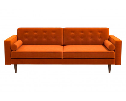 Ashcroft Casey Mid-Century Modern Velvet Sofa - Burnt Orange