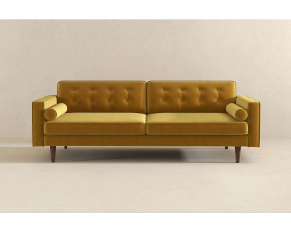 Ashcroft Casey Mid-Century Modern Velvet Sofa - Gold