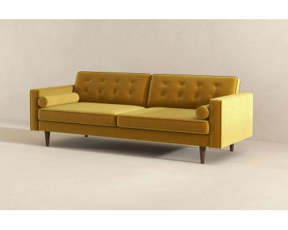 Ashcroft Casey Mid-Century Modern Velvet Sofa - Gold