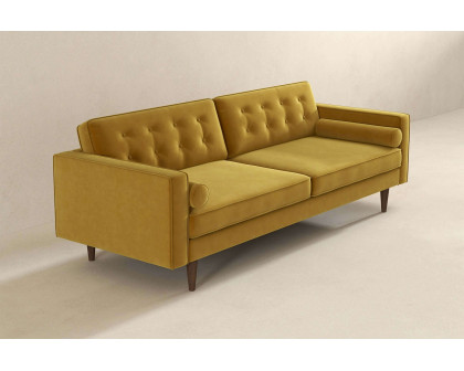 Ashcroft Casey Mid-Century Modern Velvet Sofa - Gold