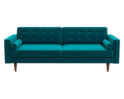 Ashcroft Casey Mid-Century Modern Velvet Sofa - Teal