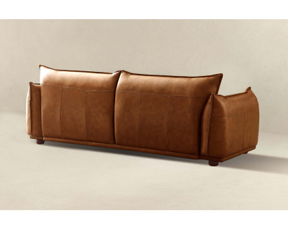 Ashcroft Emma Mid-Century Modern Luxury Leather Sofa - Cognac