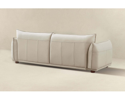 Ashcroft Emma Mid-Century Modern Luxury Leather Sofa - Cream