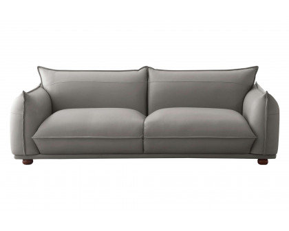 Ashcroft Emma Mid-Century Modern Luxury Leather Sofa - Gray