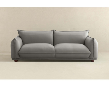 Ashcroft Emma Mid-Century Modern Luxury Leather Sofa - Gray