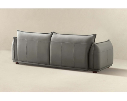 Ashcroft Emma Mid-Century Modern Luxury Leather Sofa - Gray