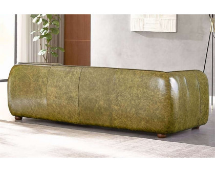 Ashcroft Marlon Luxury Italian Leather Sofa - Green