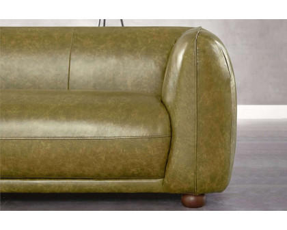 Ashcroft Marlon Luxury Italian Leather Sofa - Green