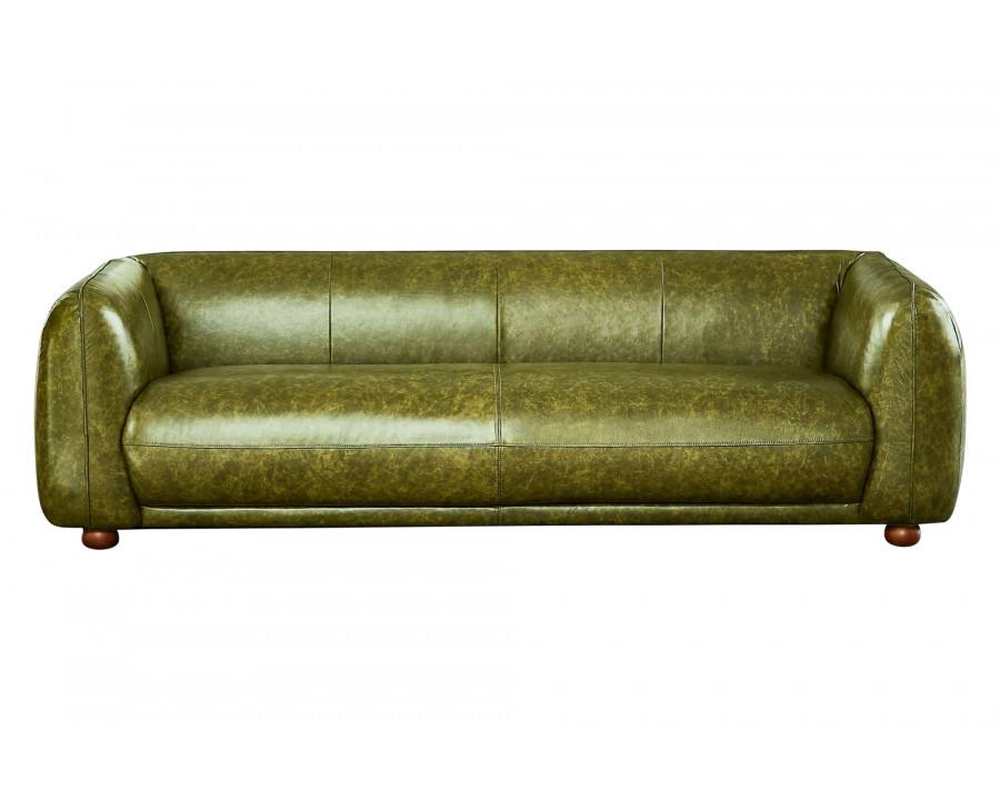 Ashcroft Marlon Luxury Italian Leather Sofa - Green