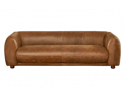 Ashcroft Marlon Luxury Italian Leather Sofa - Brown