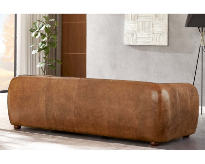 Ashcroft Marlon Luxury Italian Leather Sofa - Brown