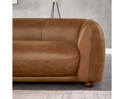 Ashcroft Marlon Luxury Italian Leather Sofa - Brown