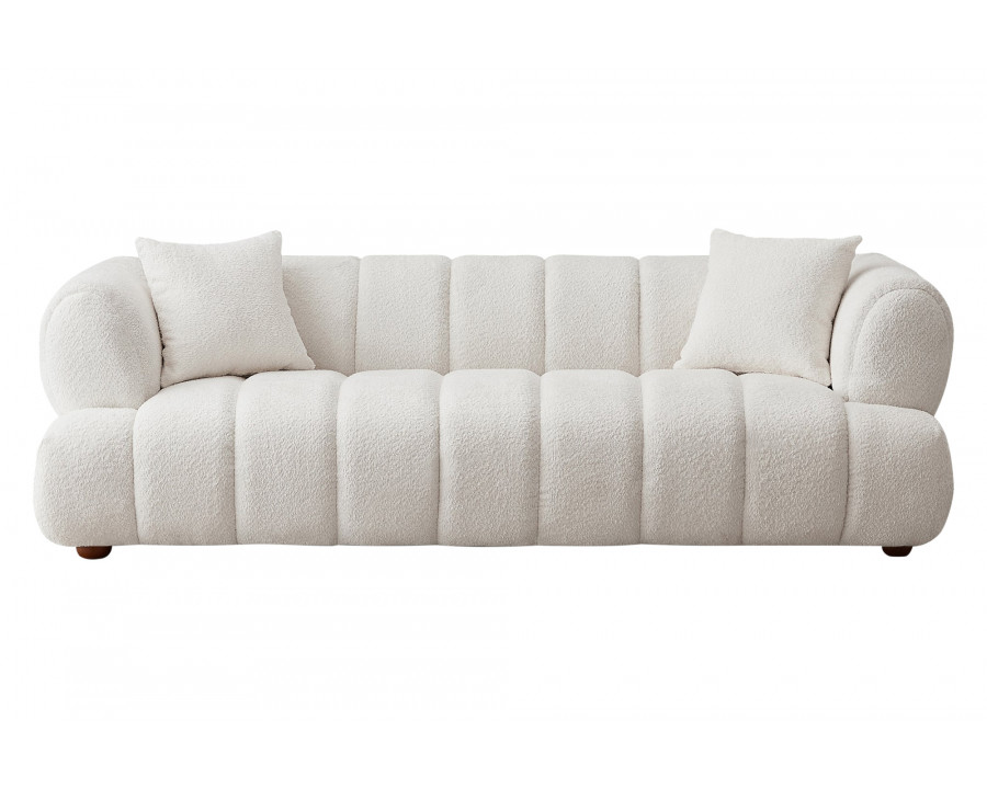 Ashcroft Jasmin 89.7" Upholstered Sofa - Cream