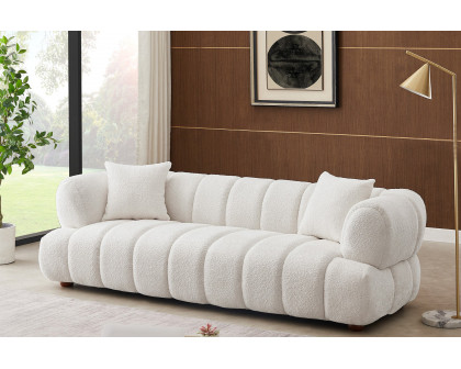 Ashcroft Jasmin 89.7" Upholstered Sofa - Cream