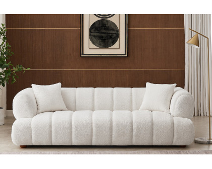 Ashcroft Jasmin 89.7" Upholstered Sofa - Cream