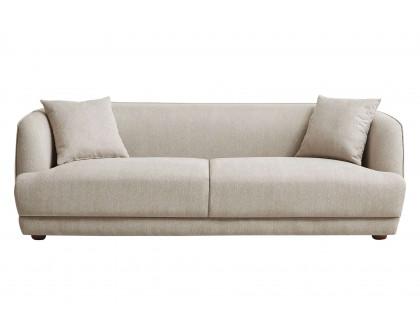 Ashcroft Larisa Mid-Century Modern Linen Sofa - Cream