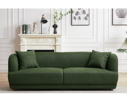 Ashcroft Larisa Mid-Century Modern Linen Sofa - Green