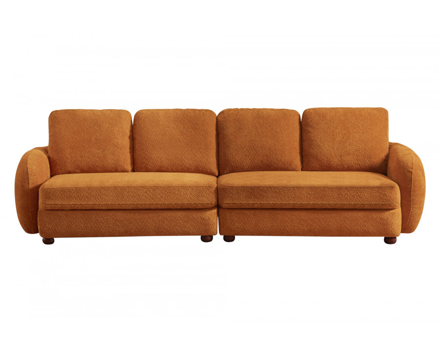 Ashcroft Paton 114.5" Boucle Fabric Sofa - Orange