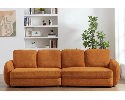 Ashcroft Paton 114.5" Boucle Fabric Sofa - Orange