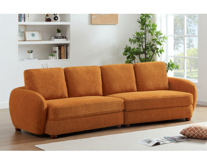 Ashcroft Paton 114.5" Boucle Fabric Sofa - Orange