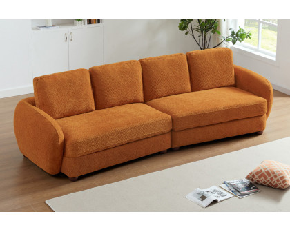 Ashcroft Paton 114.5" Boucle Fabric Sofa - Orange