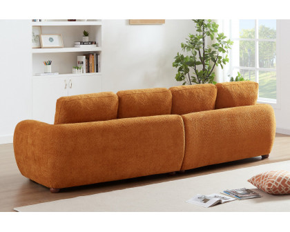 Ashcroft Paton 114.5" Boucle Fabric Sofa - Orange