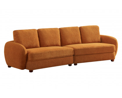 Ashcroft Paton 114.5" Boucle Fabric Sofa - Orange