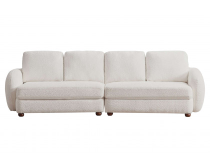 Ashcroft Paton 114.5" Boucle Fabric Sofa - Cream