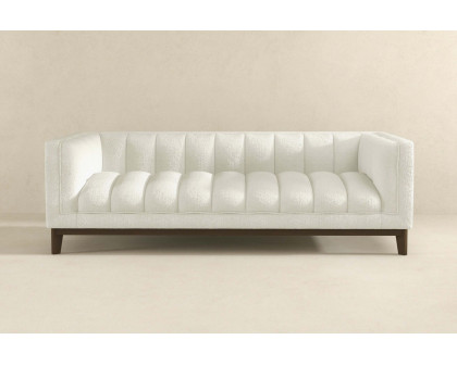 Ashcroft Melissa Mid-Century Boucle Modern Sofa - White