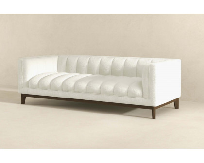 Ashcroft Melissa Mid-Century Boucle Modern Sofa - White