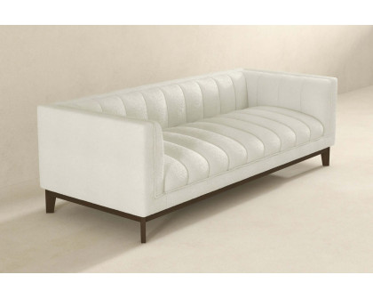 Ashcroft Melissa Mid-Century Boucle Modern Sofa - White