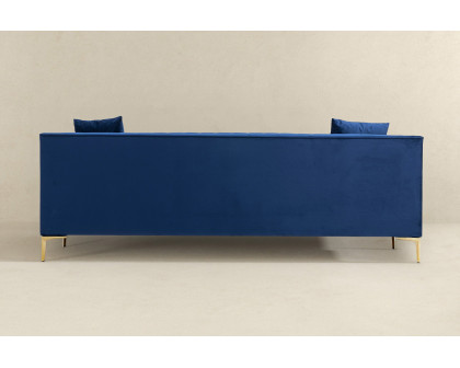 Ashcroft Angelina 91" Velvet Sofa - Dark Blue